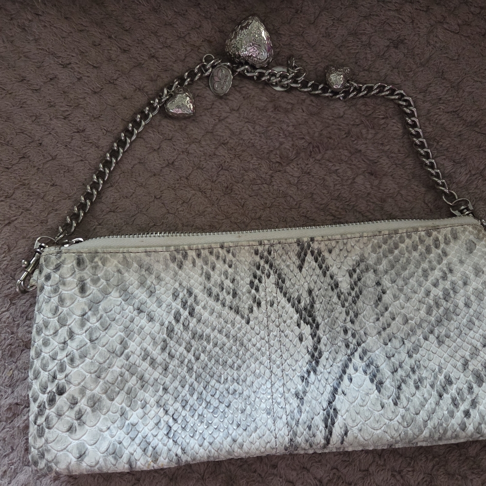 Elegant Snake Print Chain Shoulder Bag